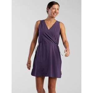 Title Nine Round Trip Dress Blue Size MED Athletic Travel Casual Cinch Waist